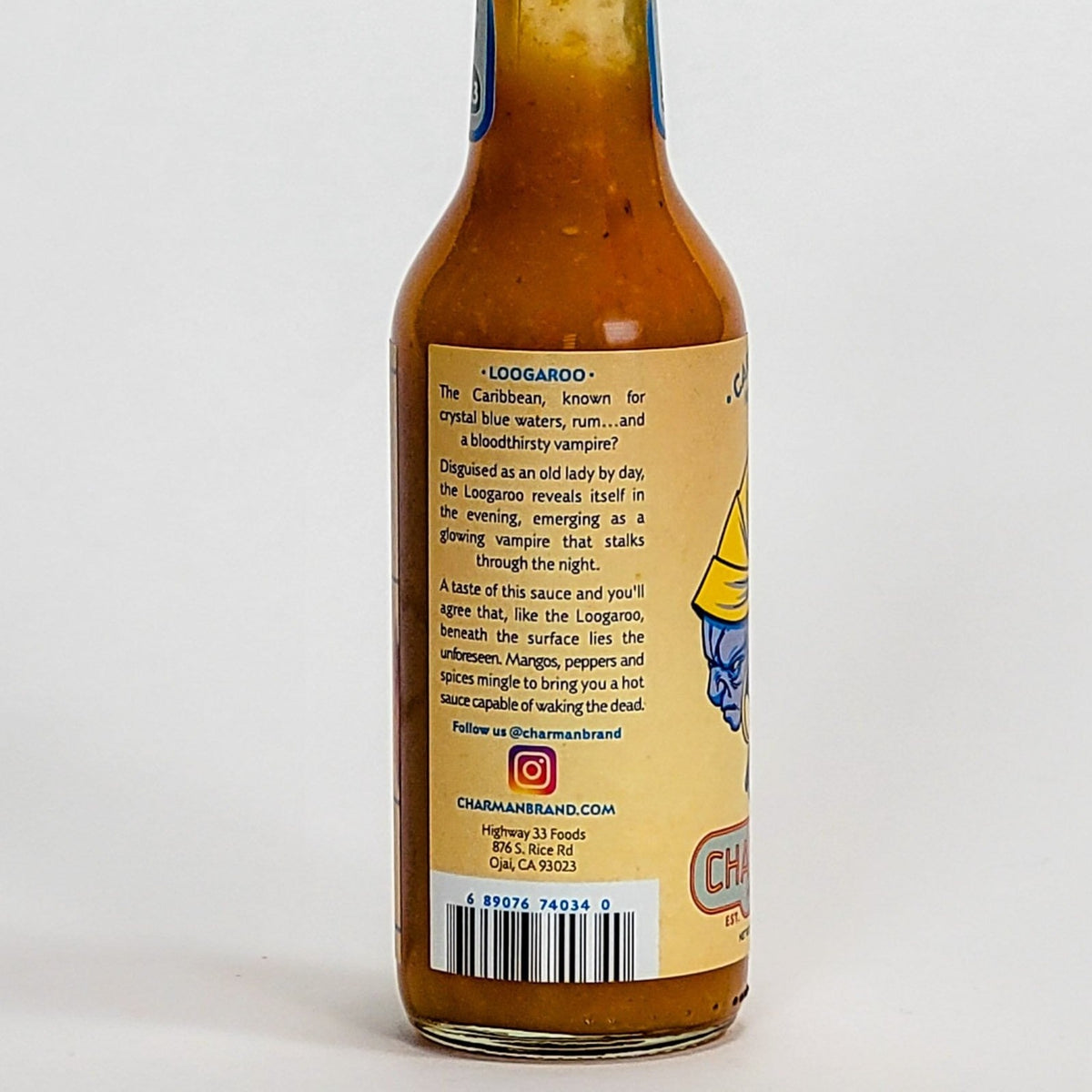 char man brand caribbean hot sauce label description