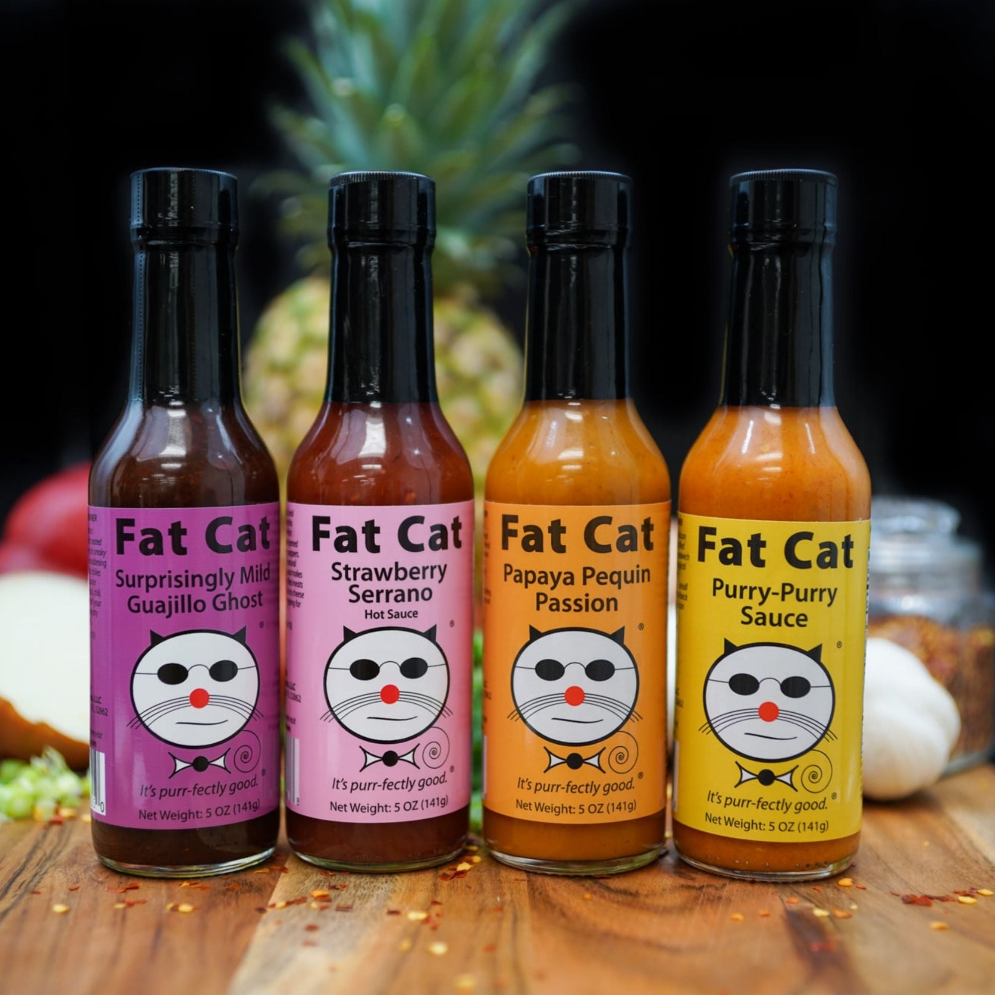 Heat Lovers 3 Bottle Hot Sauce Gift Box by Fat Cat Gourmet – Fat Cat  Gourmet Hot Sauces & Specialty Condiments