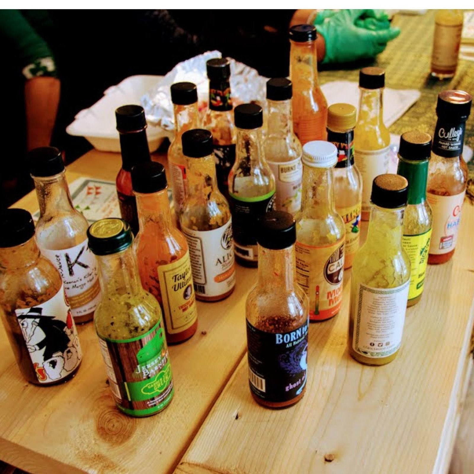 selection of craft hot sauces