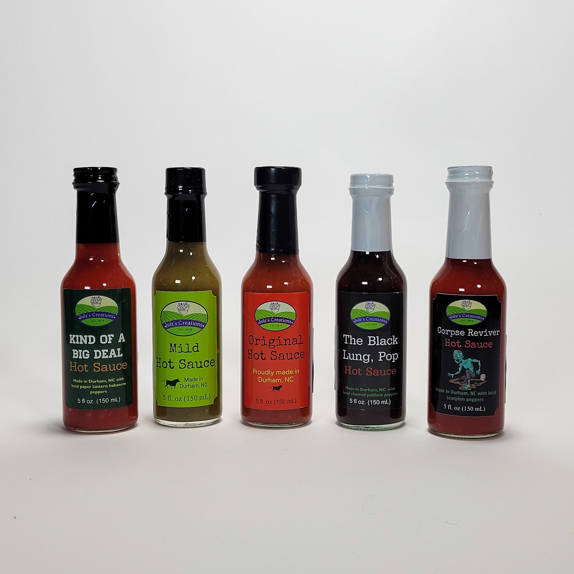 Julz's Creations hot sauce collection