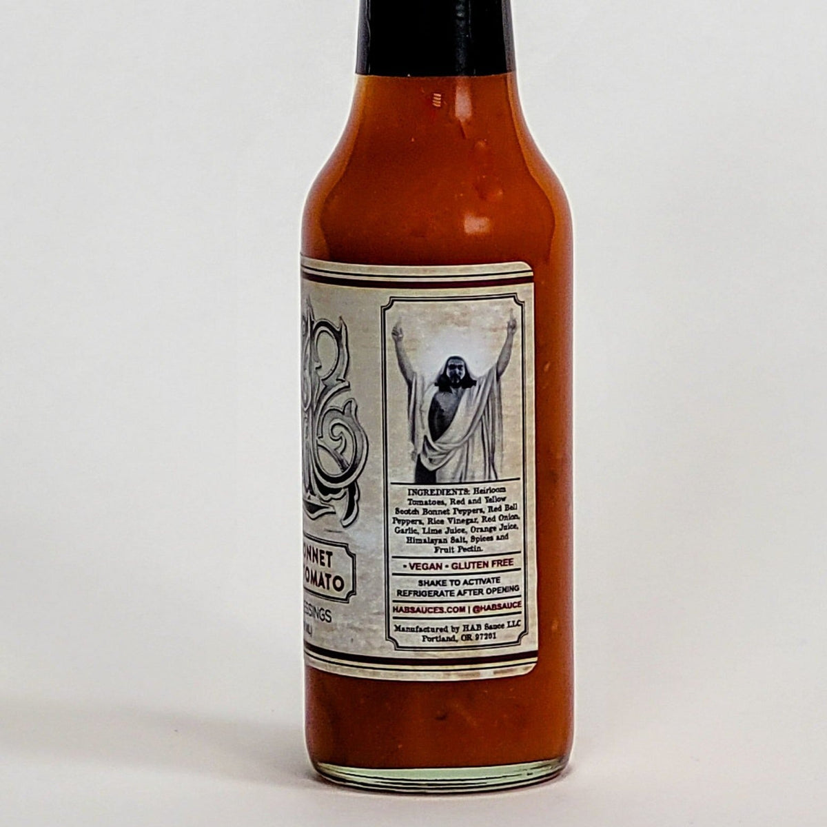 hab sauce scotch bonnet heirloom tomato hot sauce label description