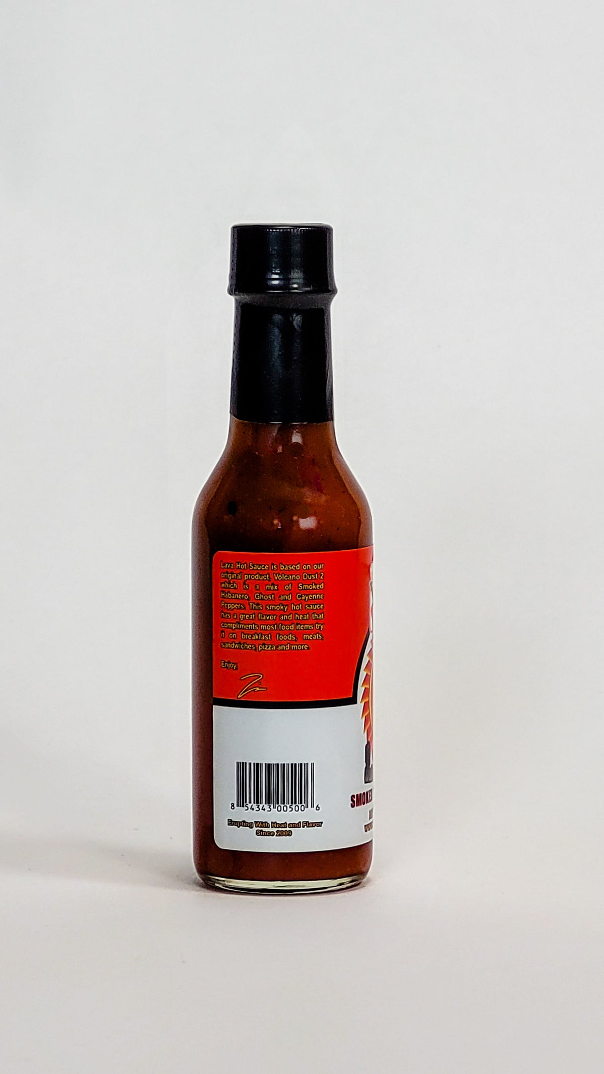 volcanic peppers lava smoked habanero hot sauce label info