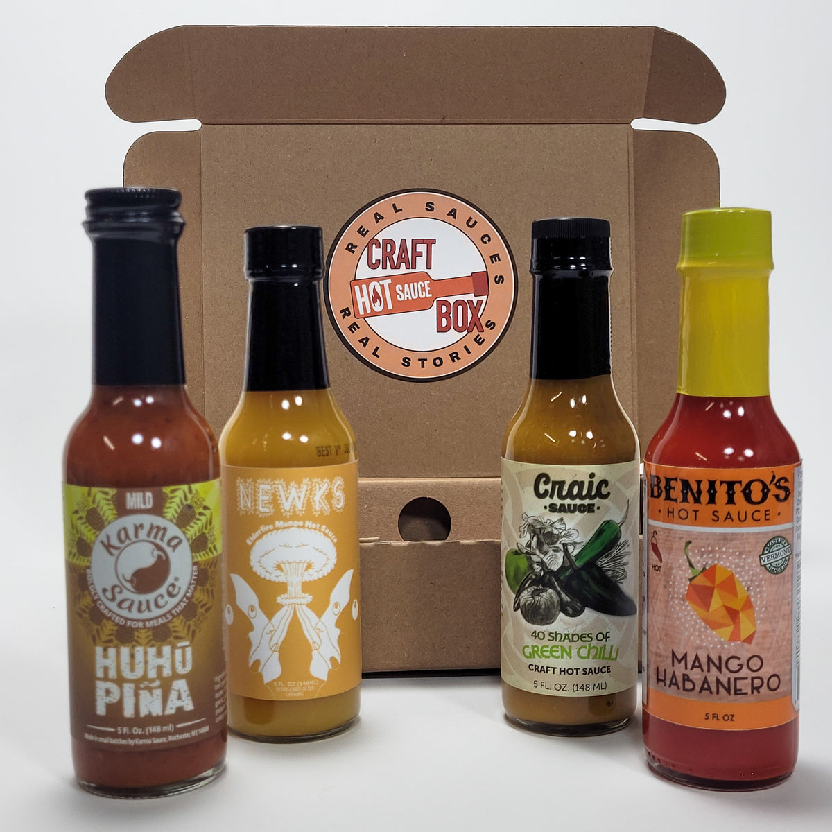 curated box of sweet heat hot sauce