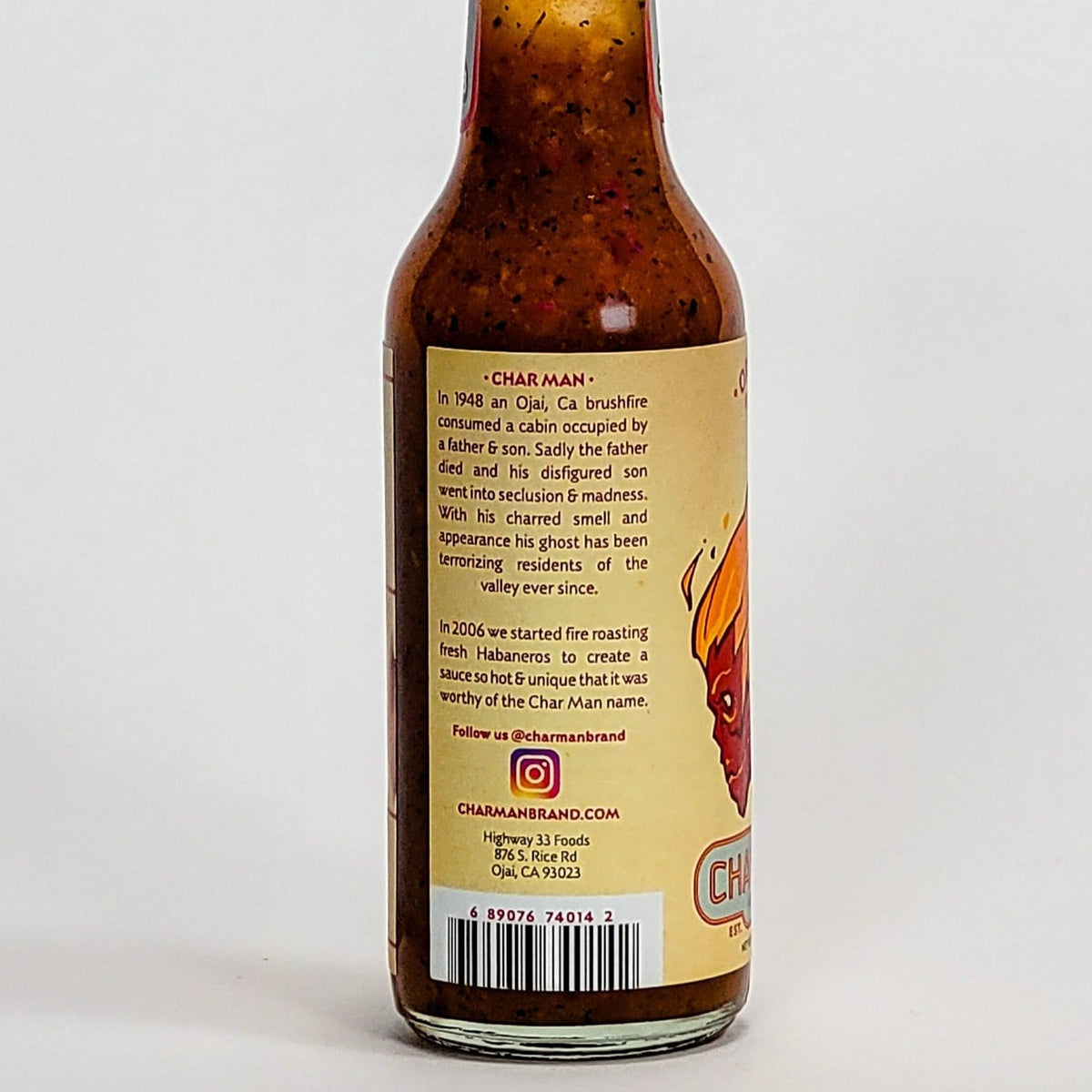 char man brand original hot sauce label description