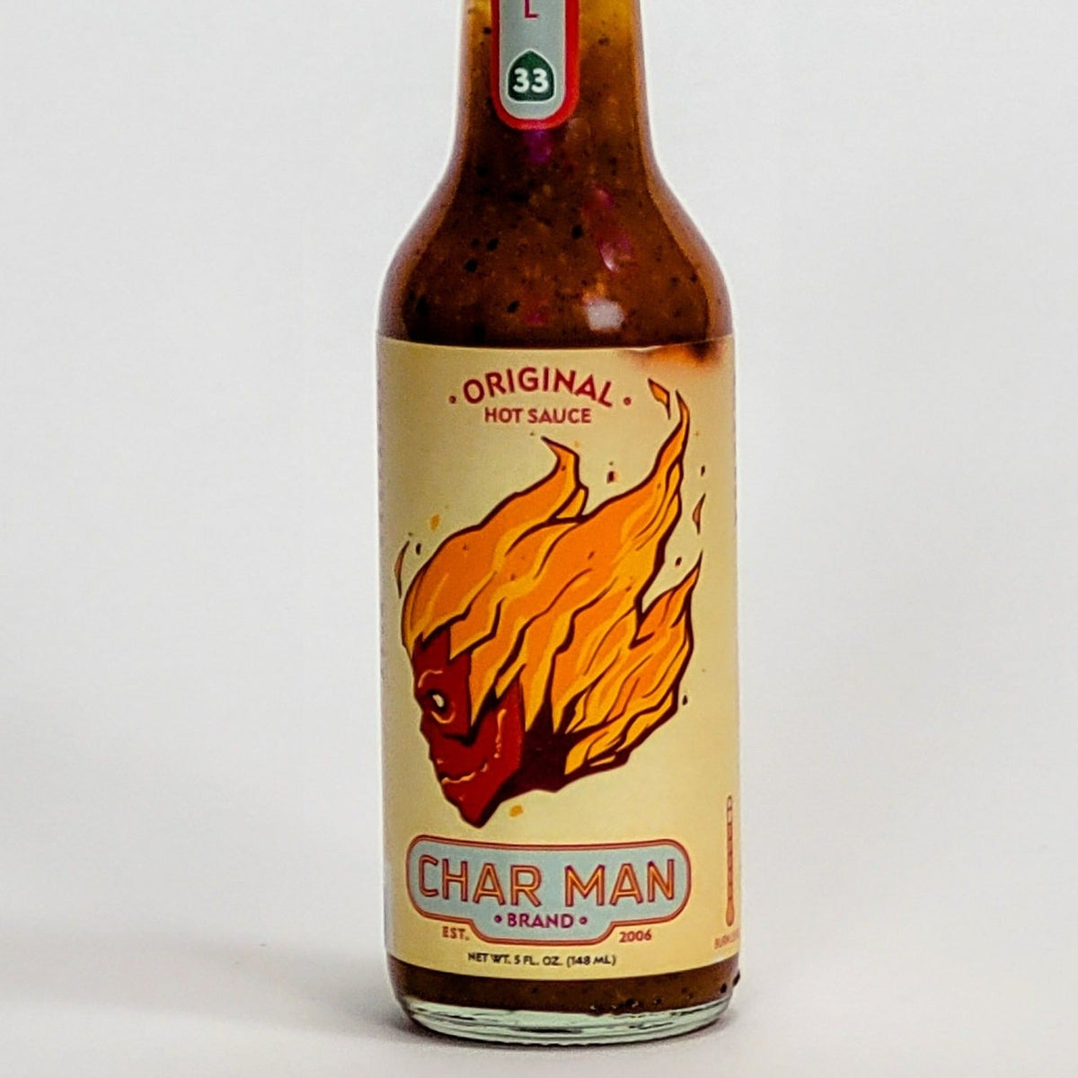 char man brand original hot sauce label