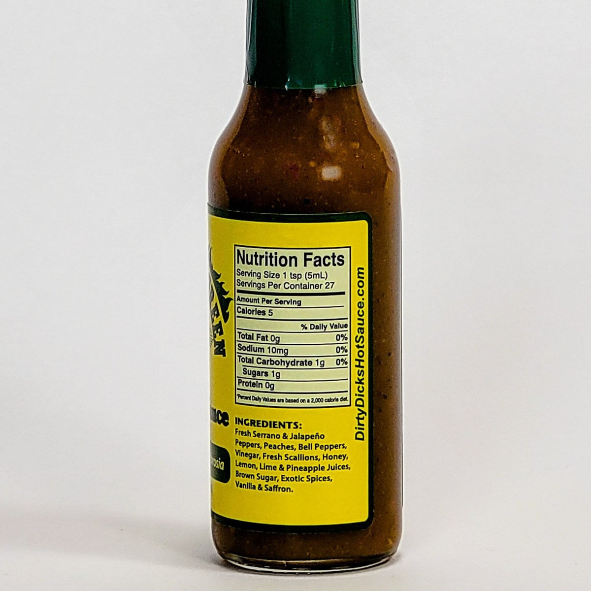 dirty dick&#39;s peachy green hot sauce nutrition information