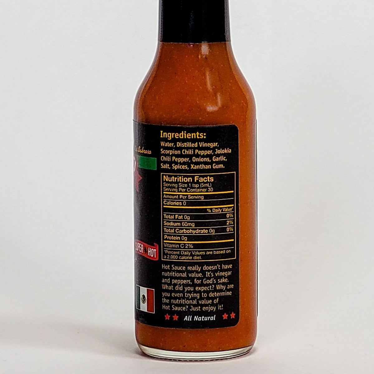 gringo bandito super hot hot sauce nutrition information