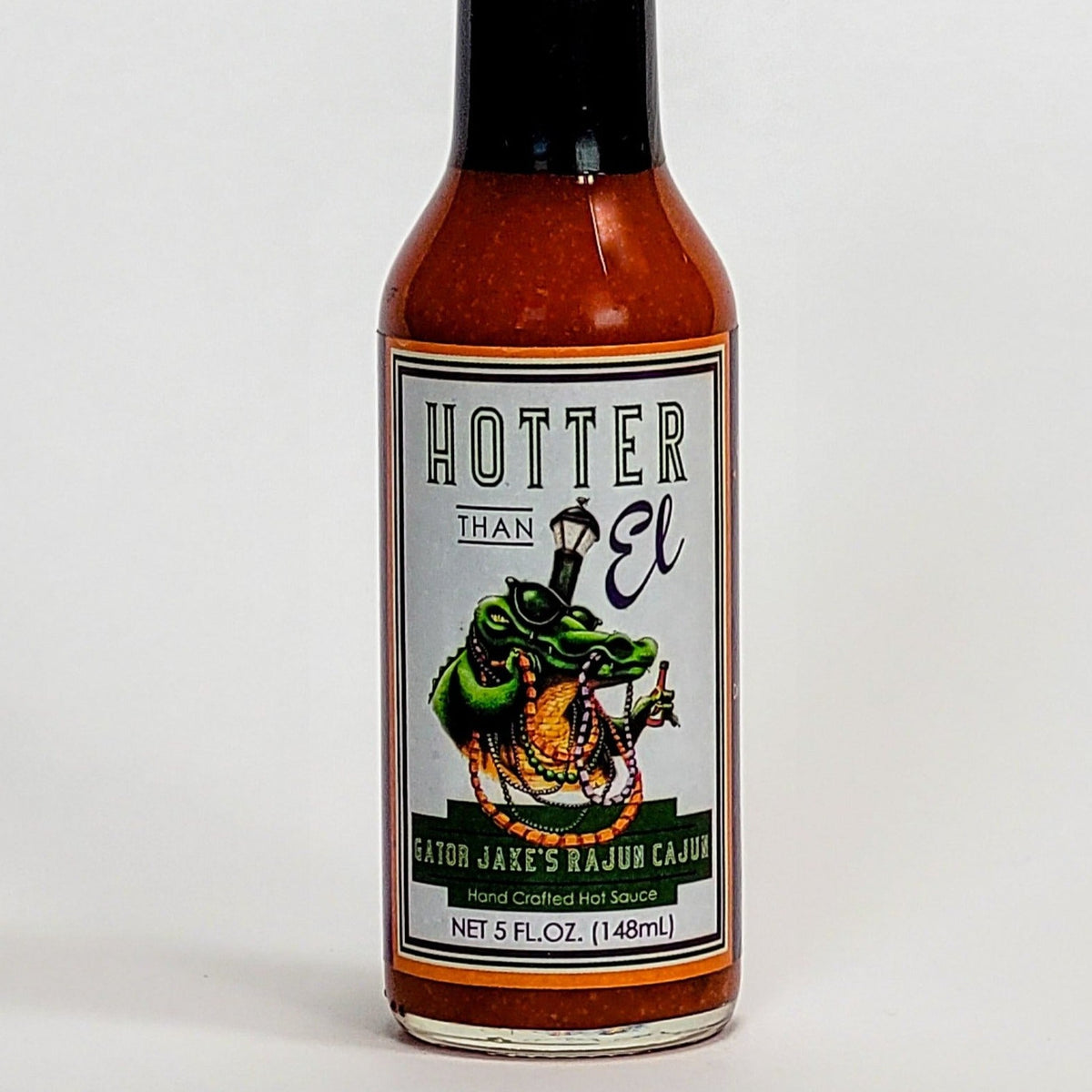 hotter than el gator jake&#39;s rajun cajun hot sauce label