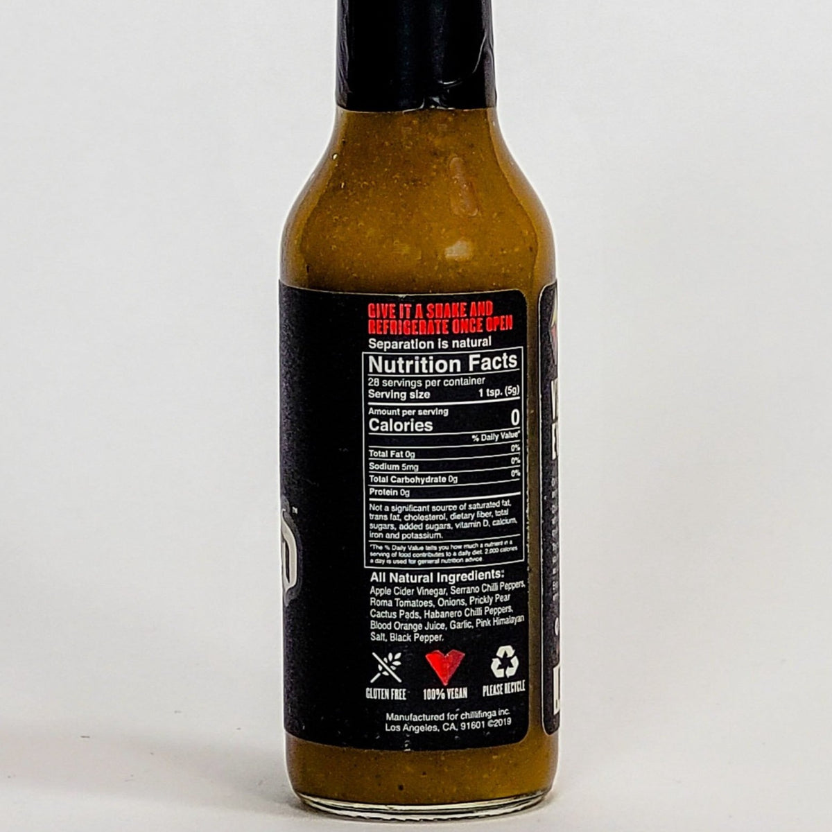 sacred sauce label nutritional information