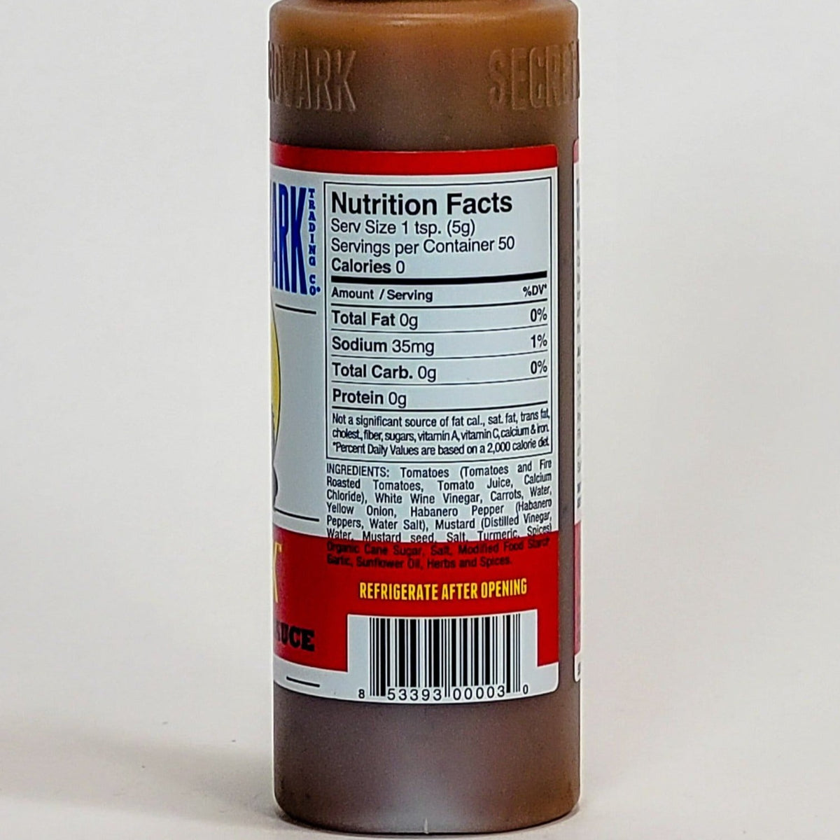 secret aardvark habanero hot sauce nutritional information