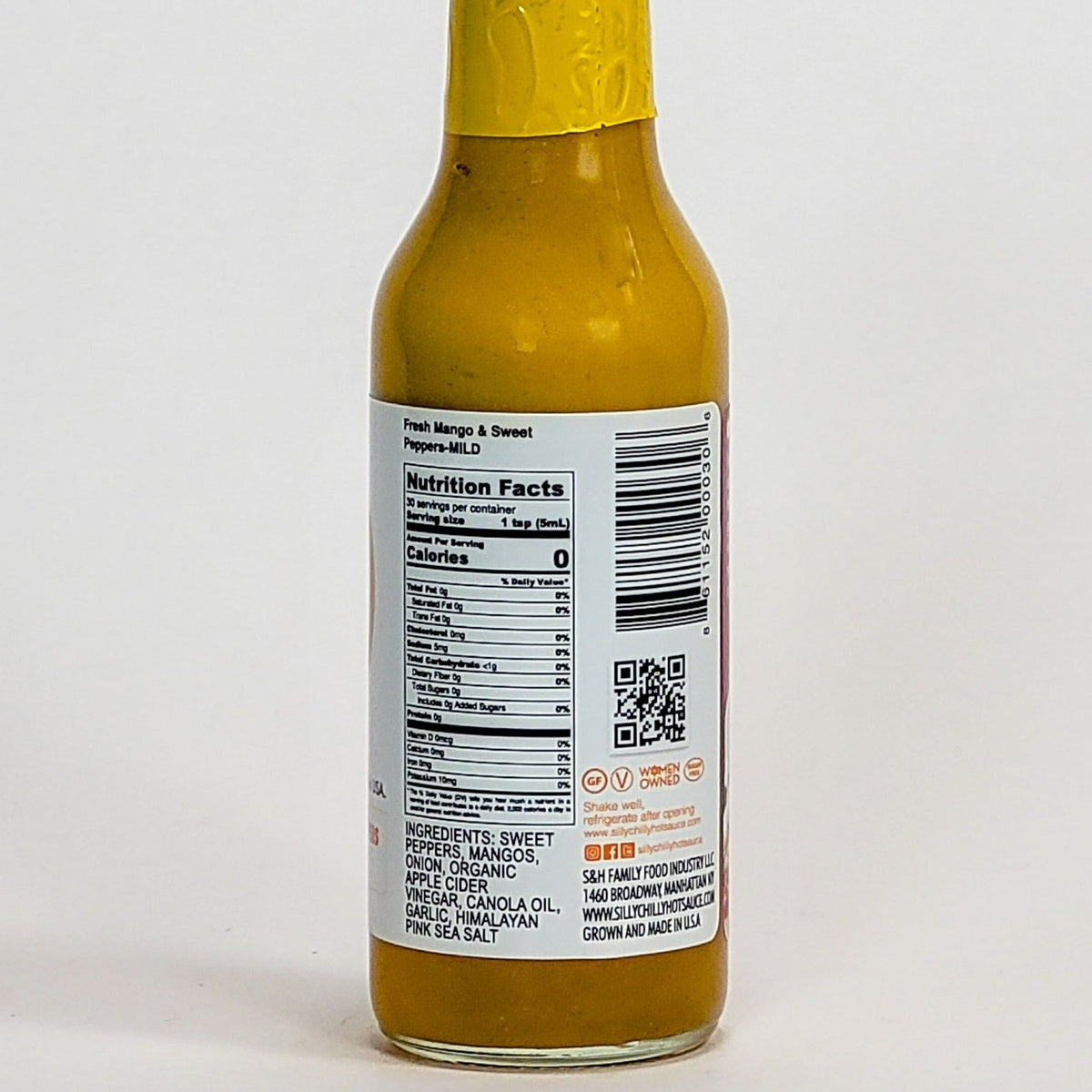 silly chilly hot sauce fresh mango and sweet peppers nutritional info
