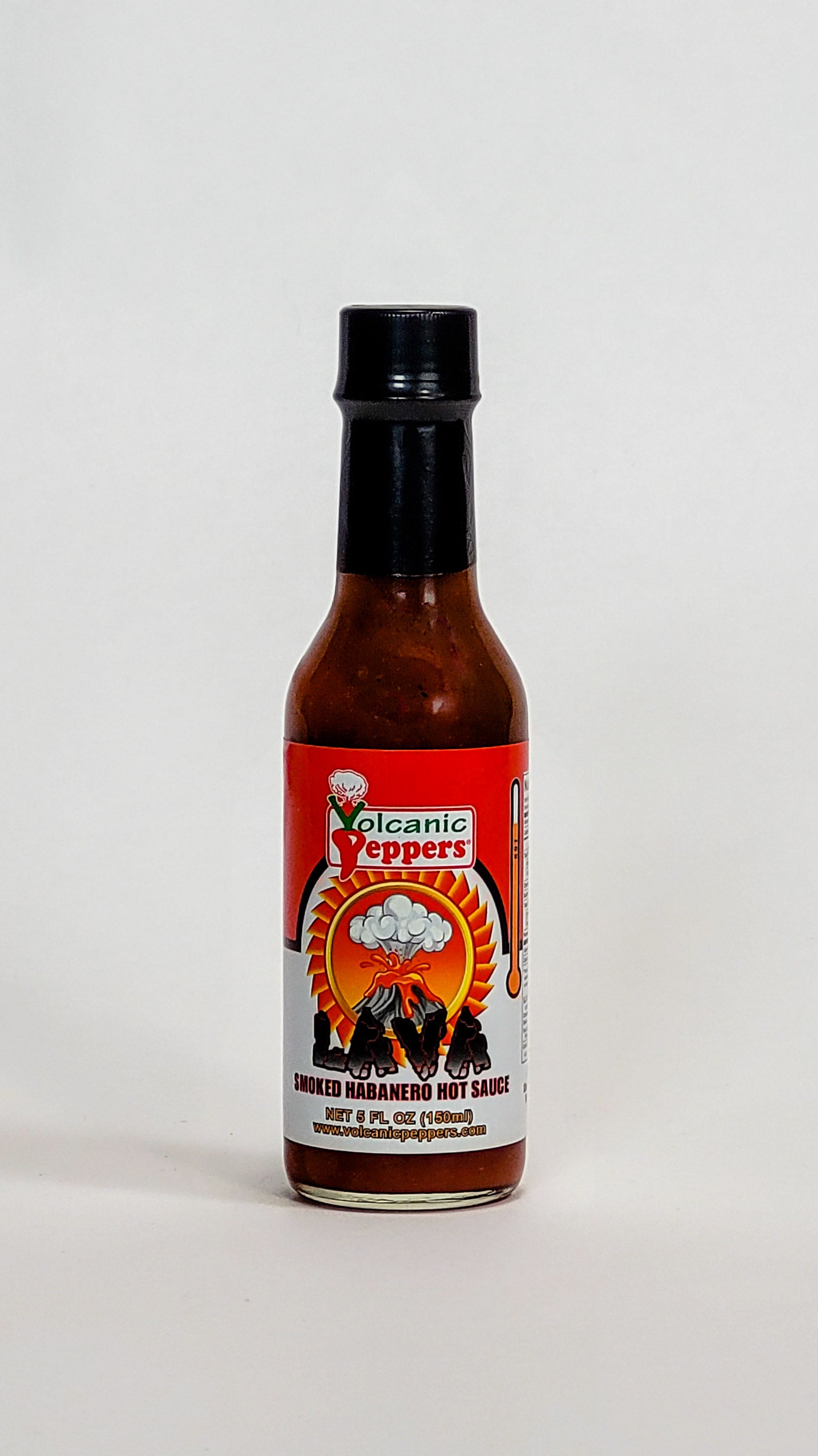 volcanic peppers lava smoked habanero hot sauce label